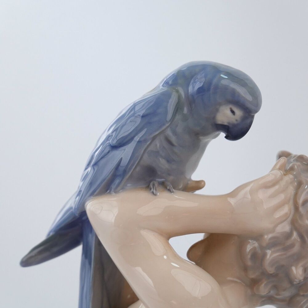Royal Copenhagen Faun Pan Holding A Large Parrot #752 Vintage - Picture 15 of 16